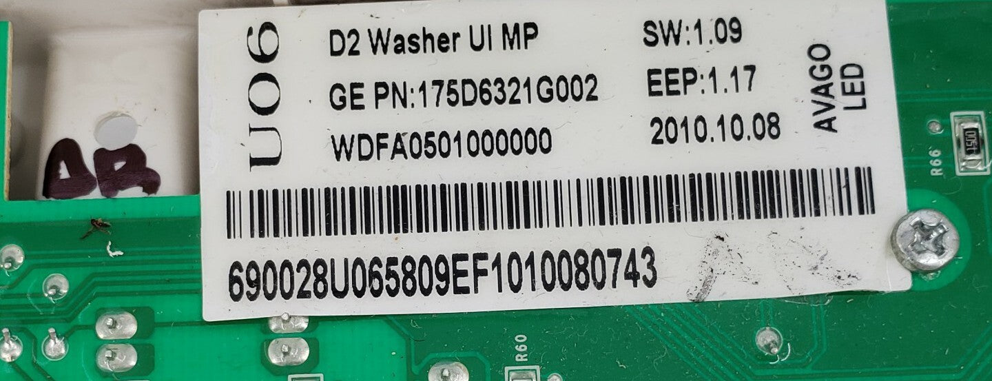 OEM Replacement for GE Washer Control 175D6321G002