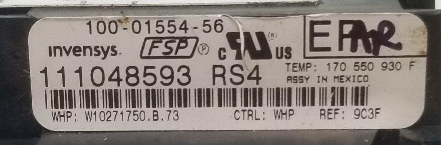 Replacement for Whirlpool Range Control W10271750