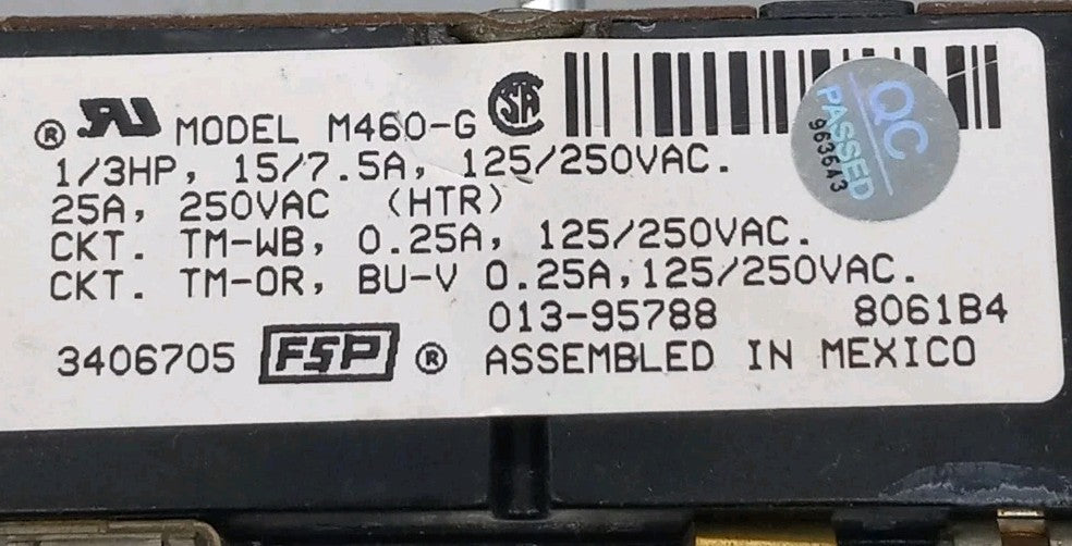 OEM Replacement for Whirlpool Dryer Timer 3406705