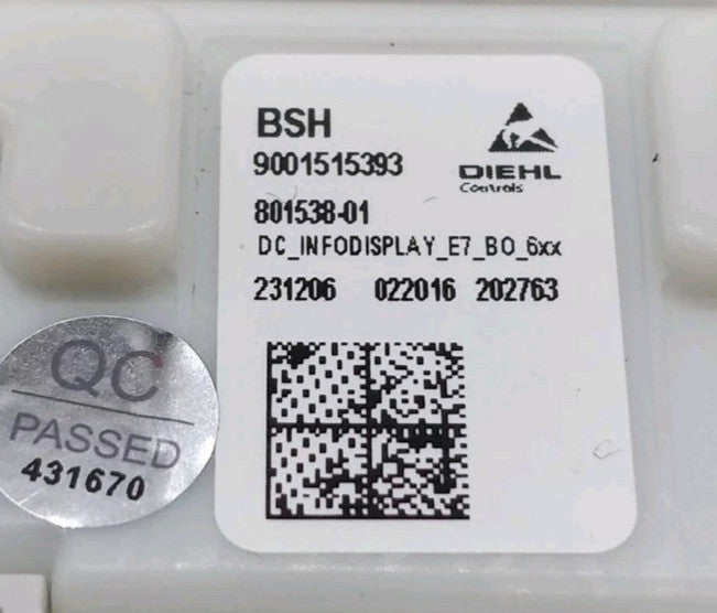 New OEM Replacement for Bosch Dishwasher LED Light Control 9001515393