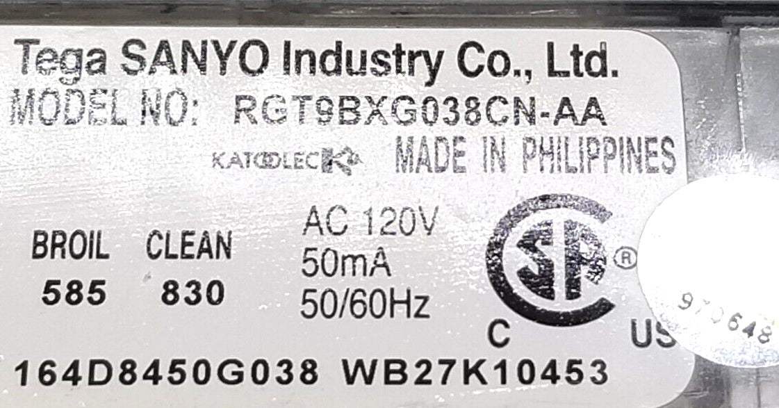 OEM Replacement for GE Range Control WB27K10453