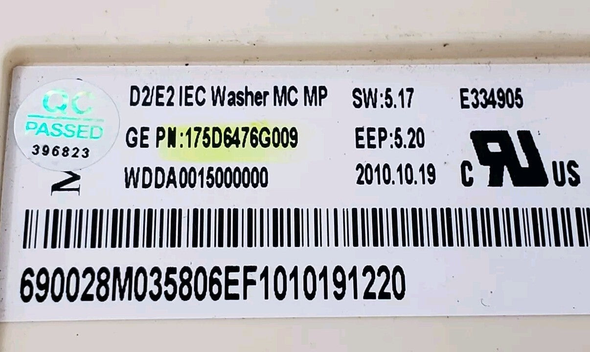 OEM Replacement for GE Washer Power Board 175D6476G009