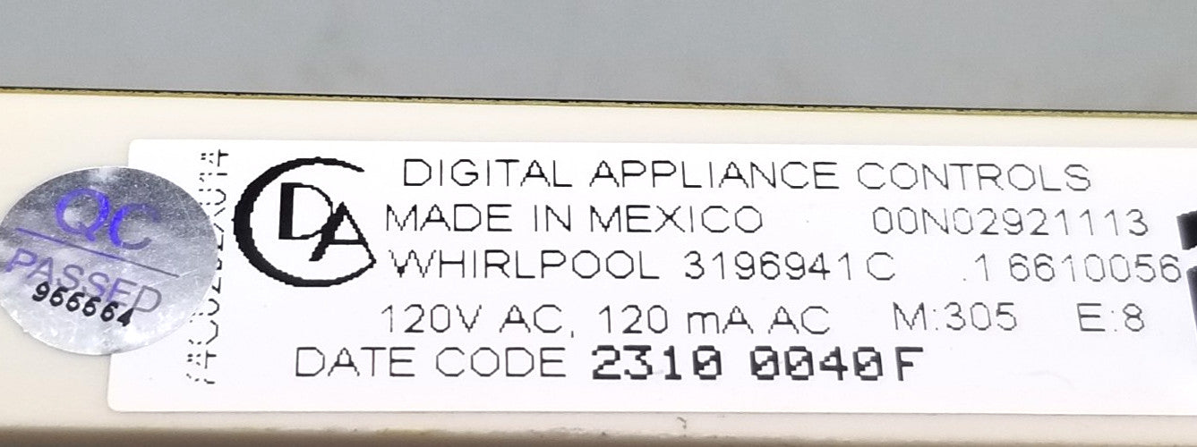 OEM Replacement for Whirlpool Oven Control 3196941