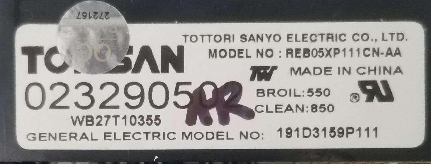 OEM Replacement for GE Range Control 191D3159P111