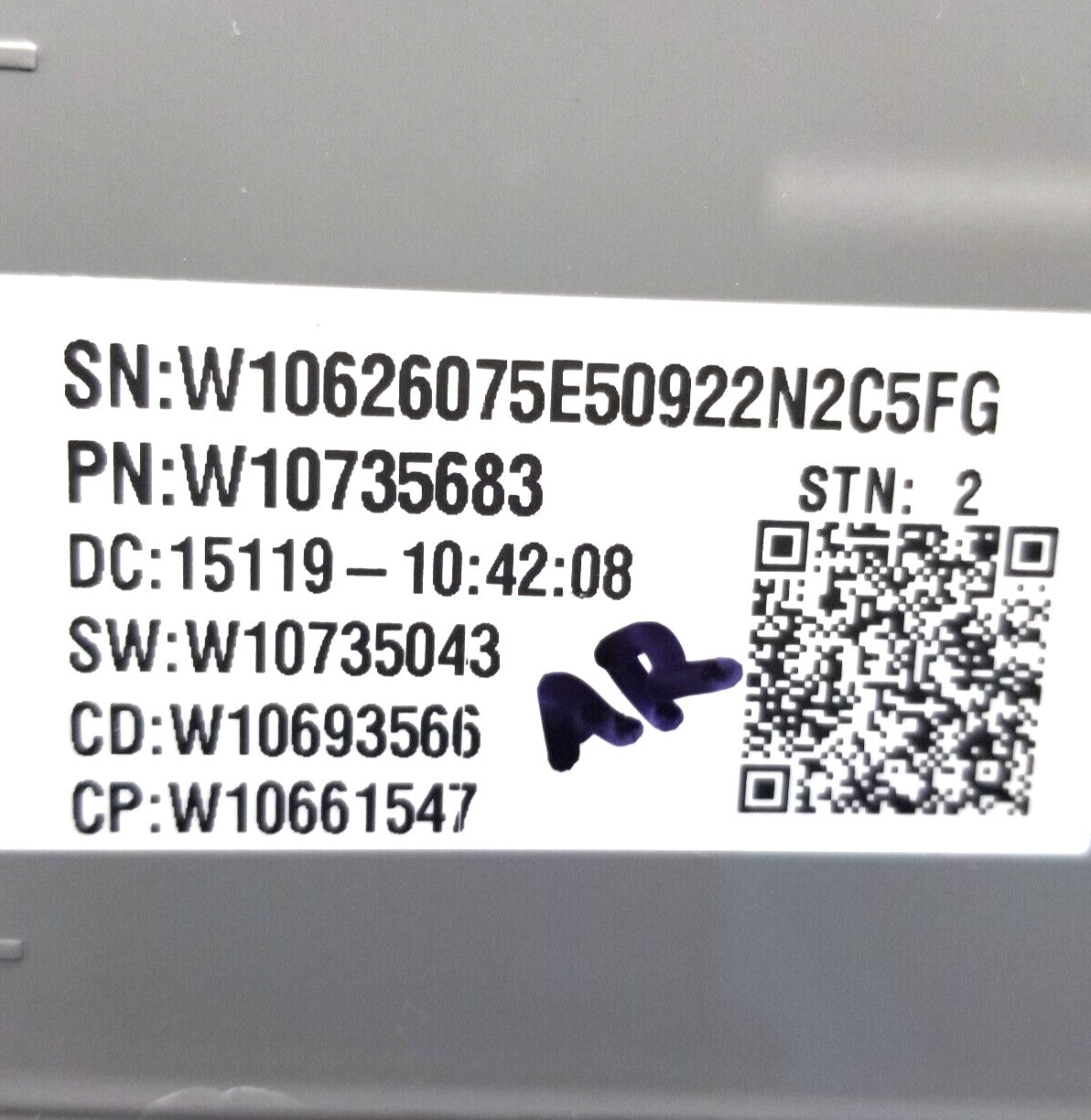 Genuine OEM Replacement for Whirlpool Washer Control W10735683 ~ ~
