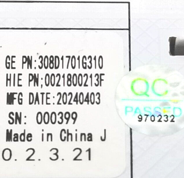 OEM Replacement for GE Washer Control 308D1701G310