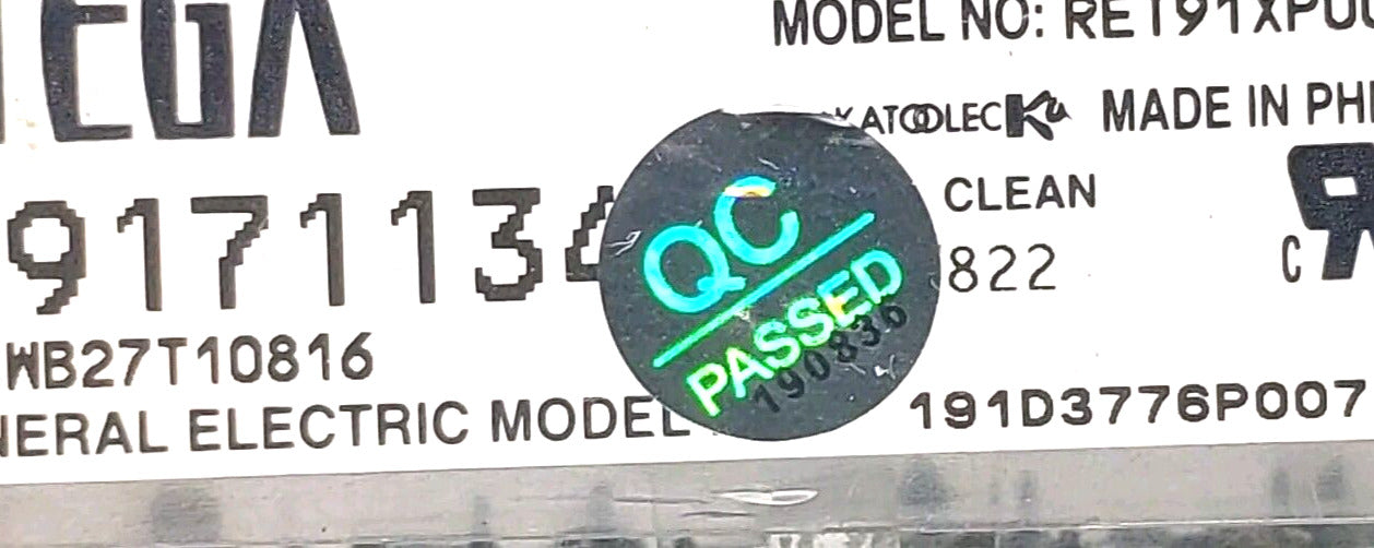 OEM Replacement for GE Oven Control 191D3776P007 WB27T10816