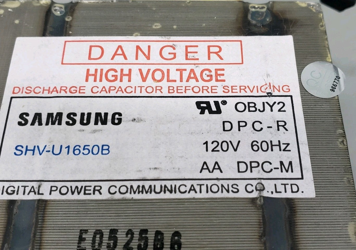 New OEM Replacement for Samsung Microwave Transformer SHV-U1650B