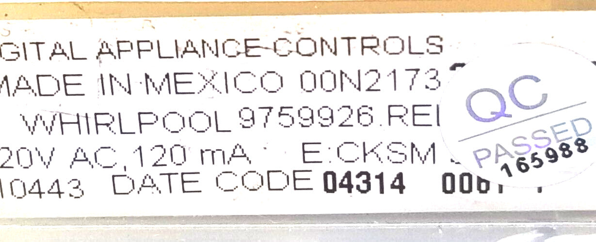 OEM Replacement for Whirlpool Oven Control 9759926 ~ ~