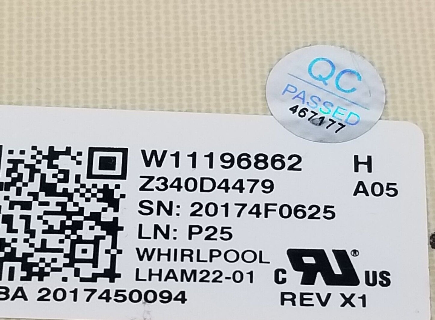 OEM Replacement for Whirlpool Dryer Control W11196862 ~ ~