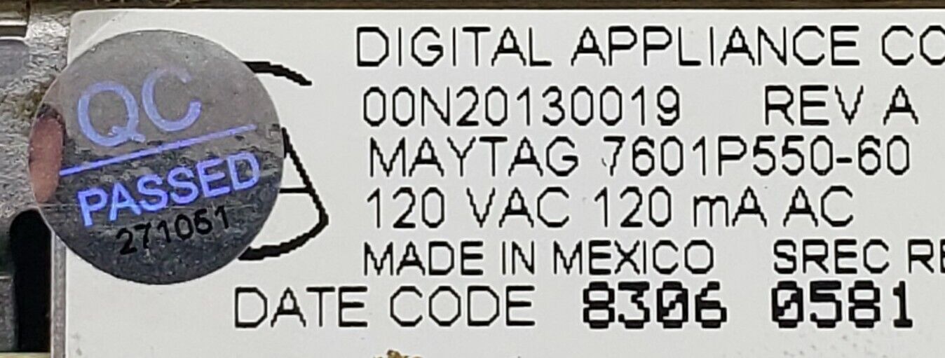 Genuine OEM Replacement for Maytag Oven Control 7601P550-60