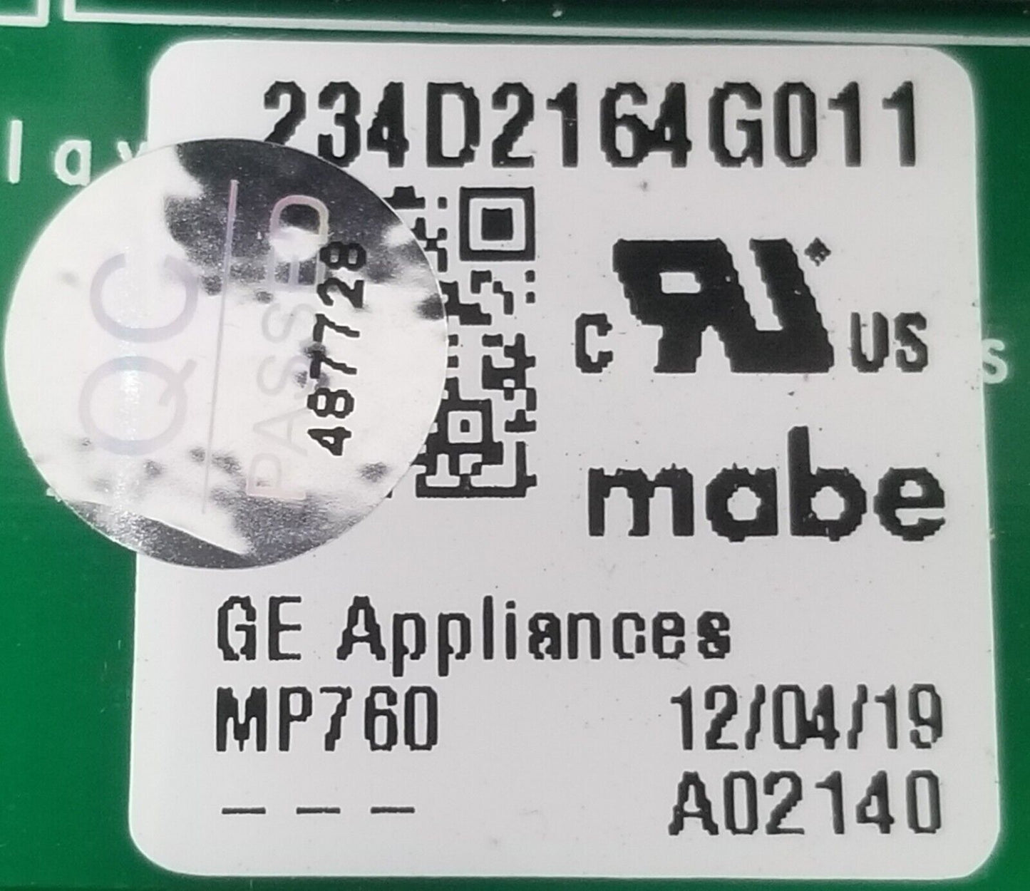 Genuine OEM Replacement for GE Dryer Control 234D2164G011