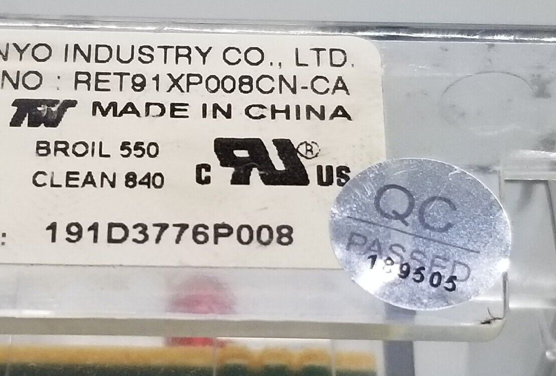 OEM Replacement for GE Oven Control Board 191D3776P008