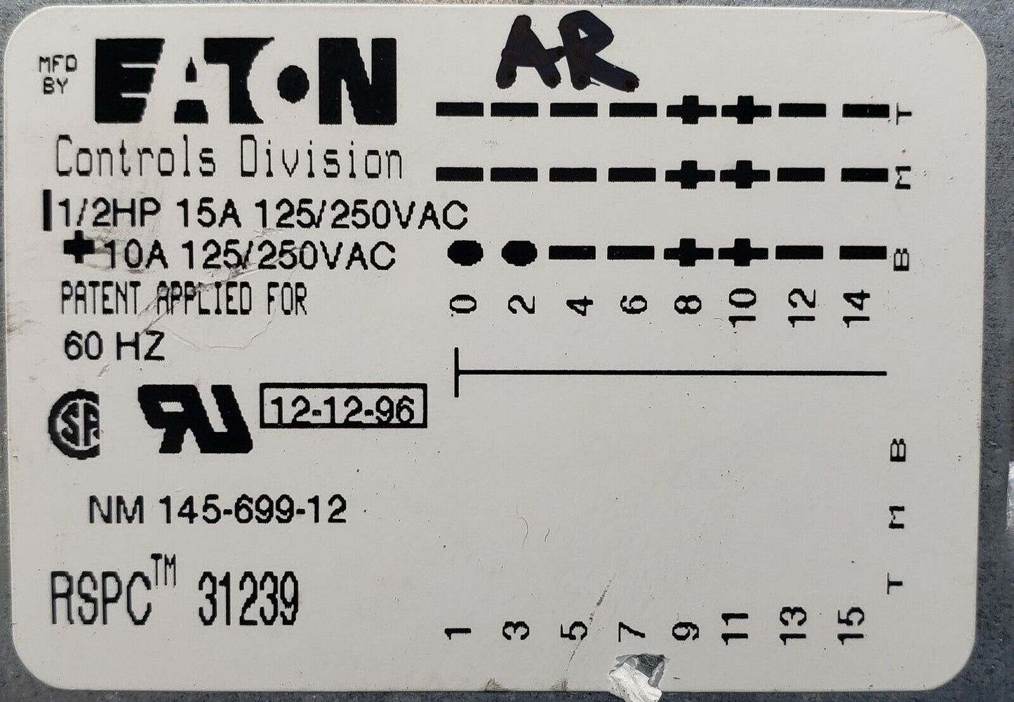 Genuine OEM Replacement for Speed Queen Washer Timer 145-699-12