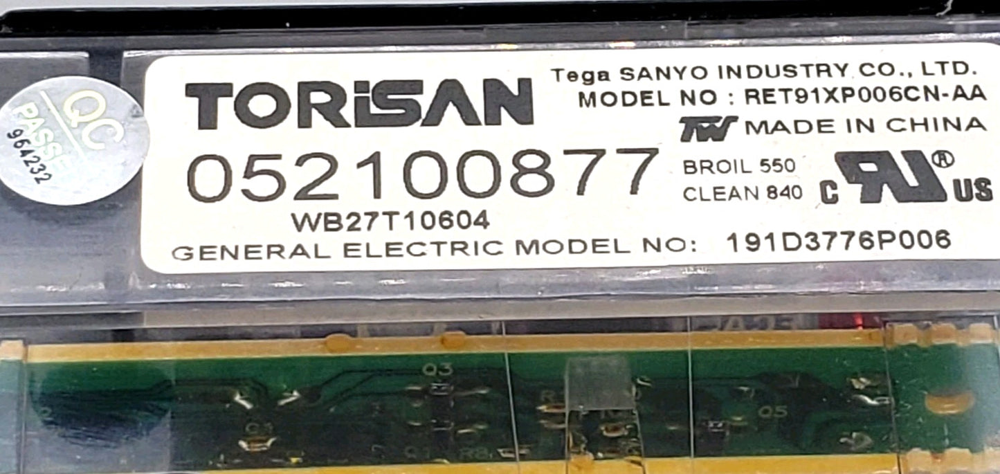 OEM Replacement for GE Oven Control 191D3776P006 WB27T10804