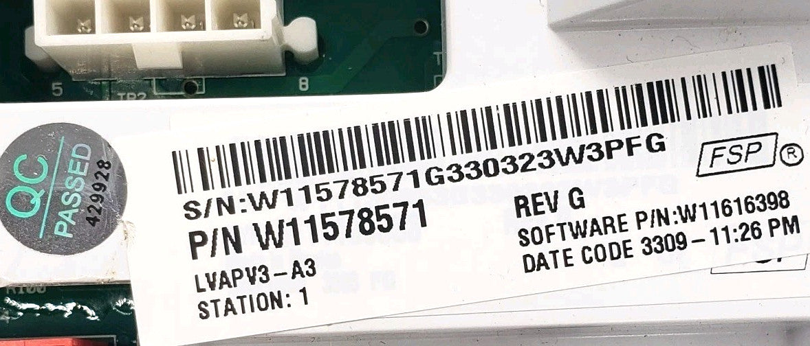 OEM Replacement for Whirlpool Washer Control Board W11578571