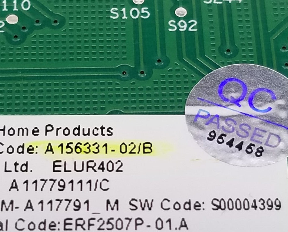 OEM Replacement for Electrolux Fridge Main Control A156331-02