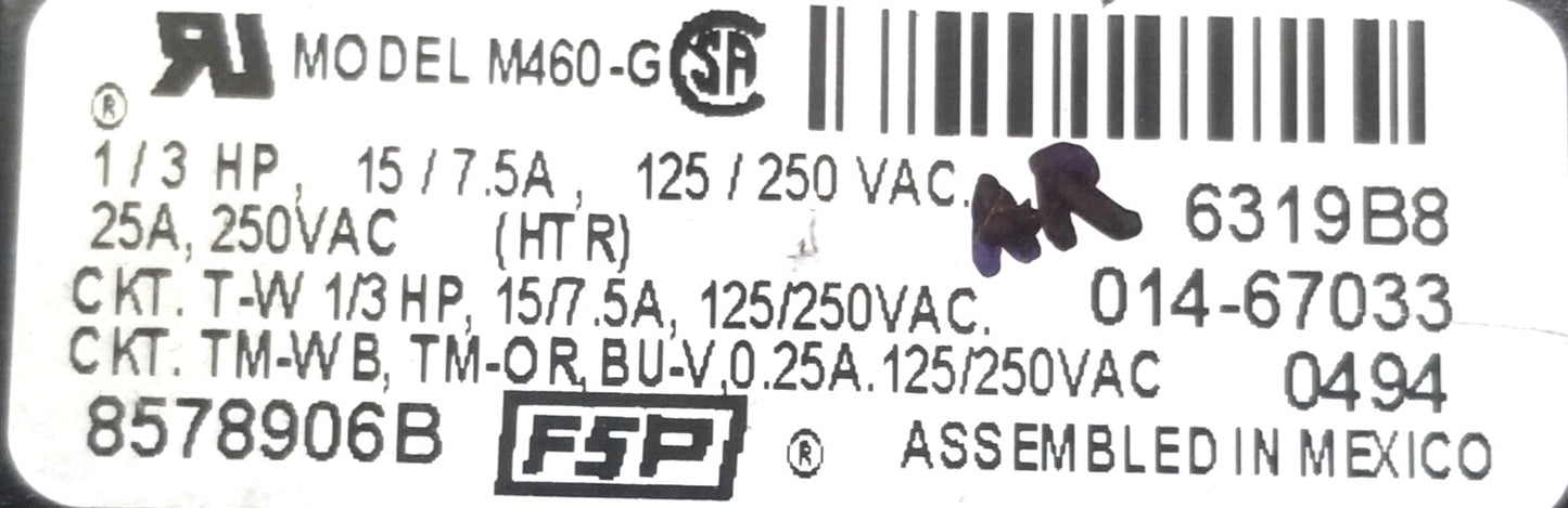 Replacement for Whirlpool Dryer Timer 8578906B WP8578906 ⭐️