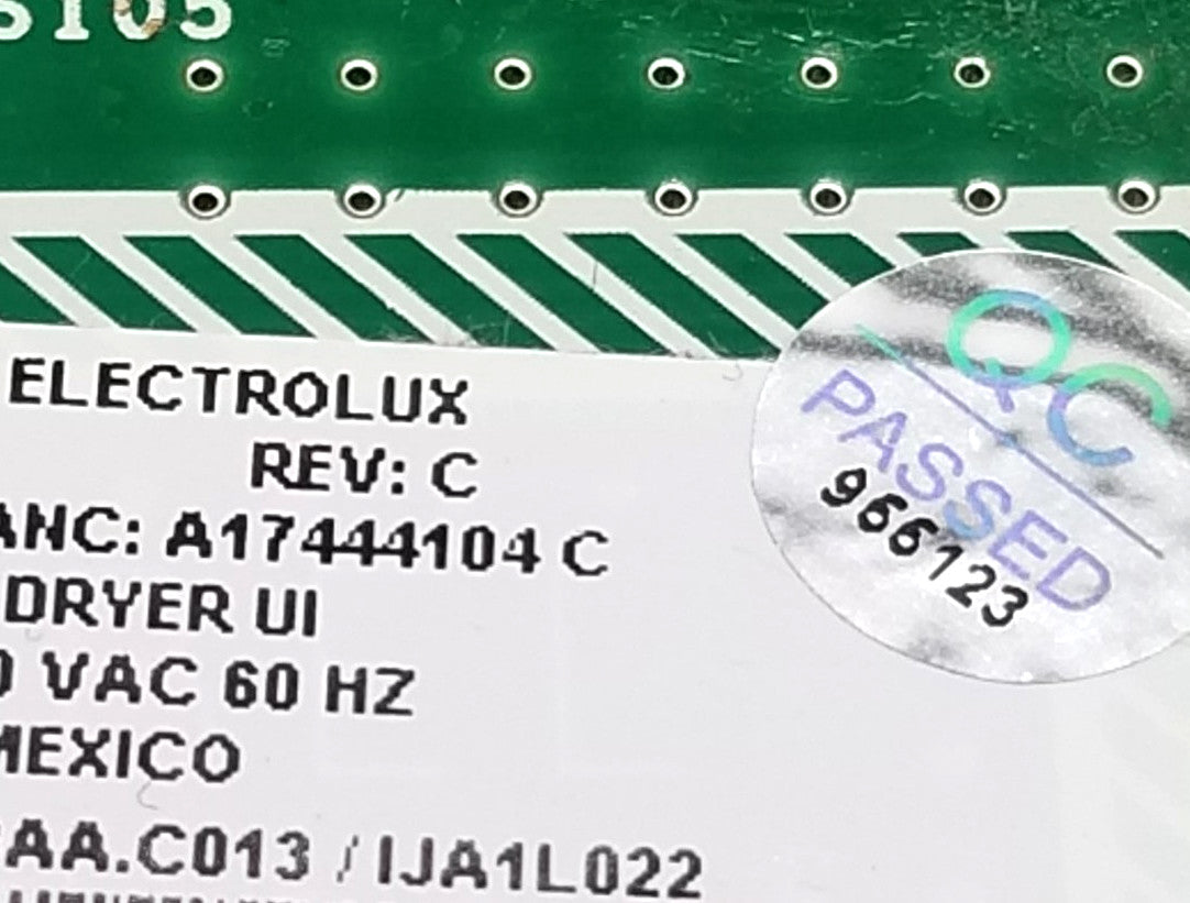 OEM Replacement for Electrolux Dryer Control A17444104C