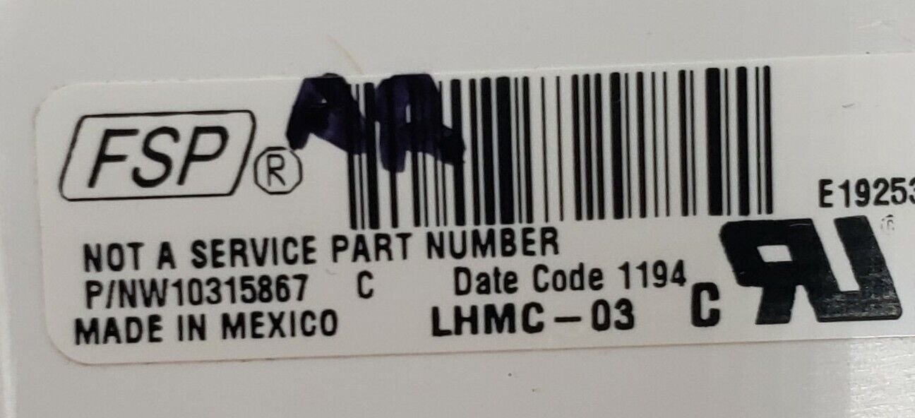 Genuine OEM Replacement for Whirlpool Washer Control W10315867