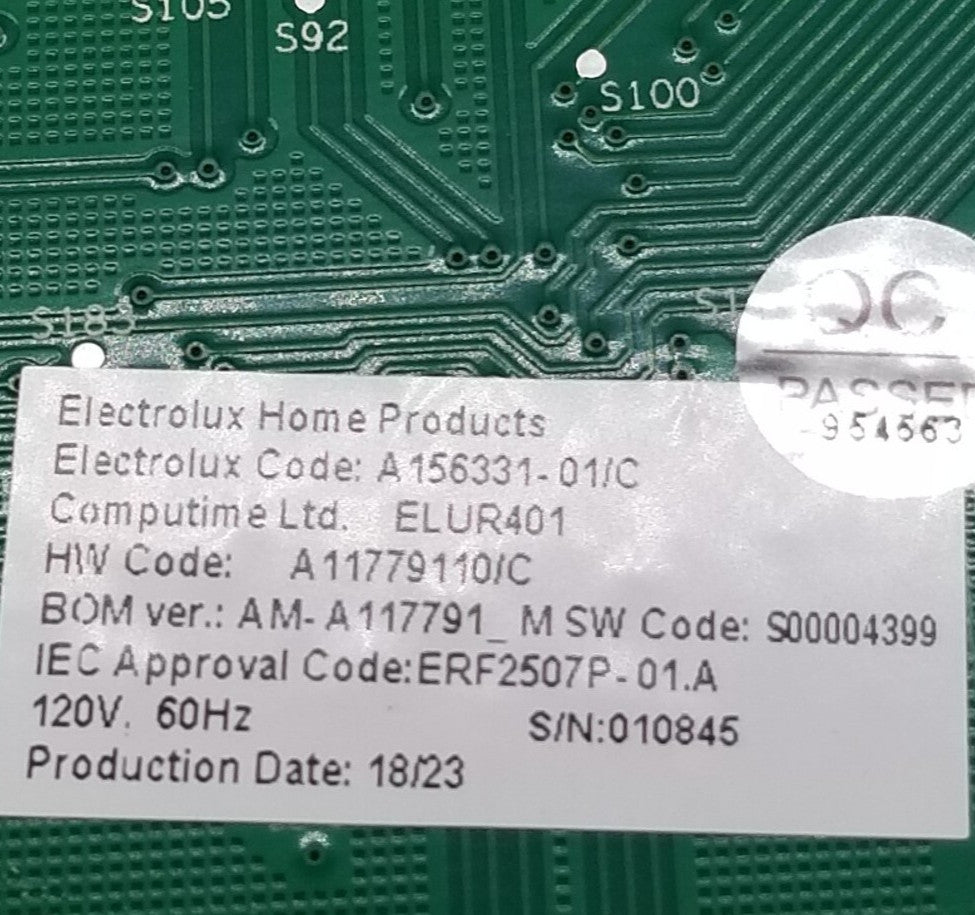 OEM Replacement for Electrolux Fridge Control A156331-01/C