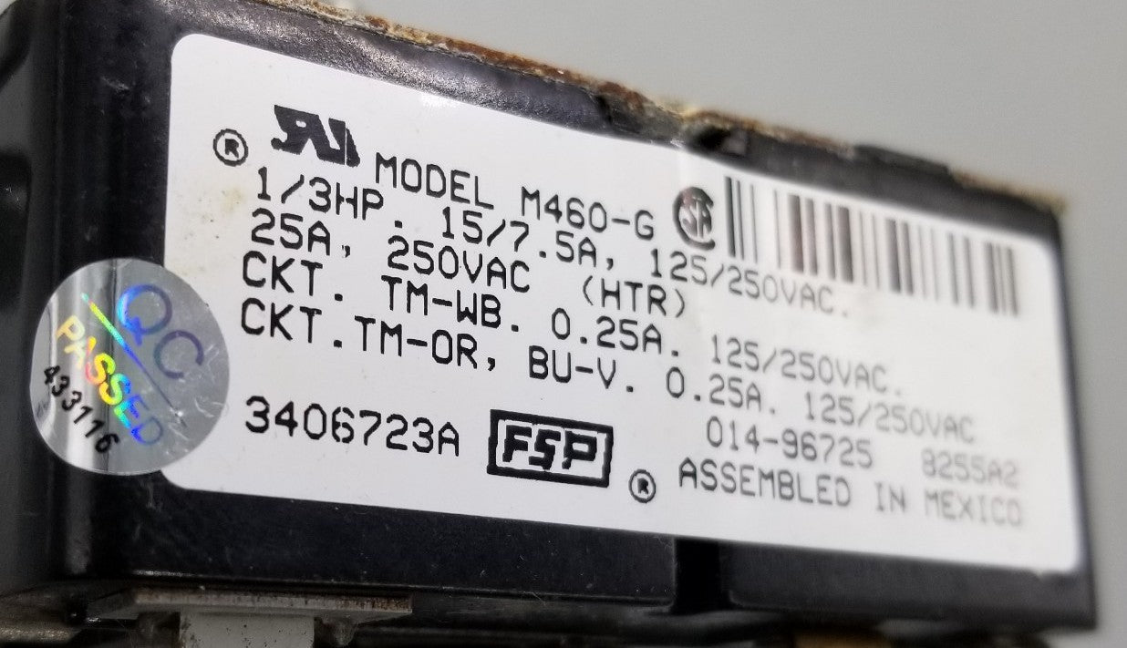 OEM Replacement for Whirlpool Dryer Timer 3406723A