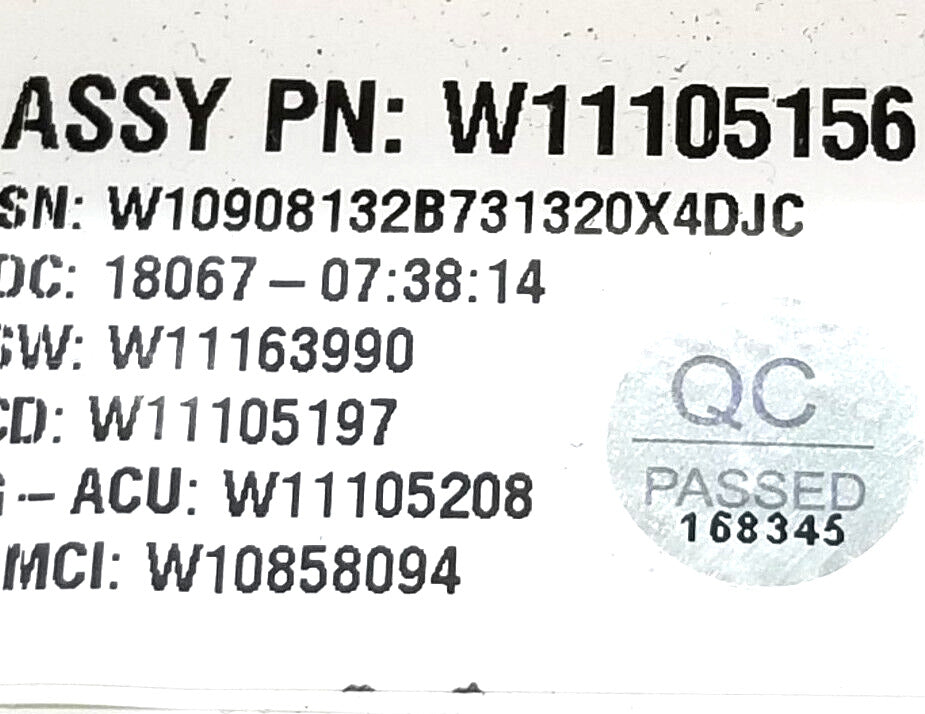 OEM Replacement for Kenmore Washer Control W11105156