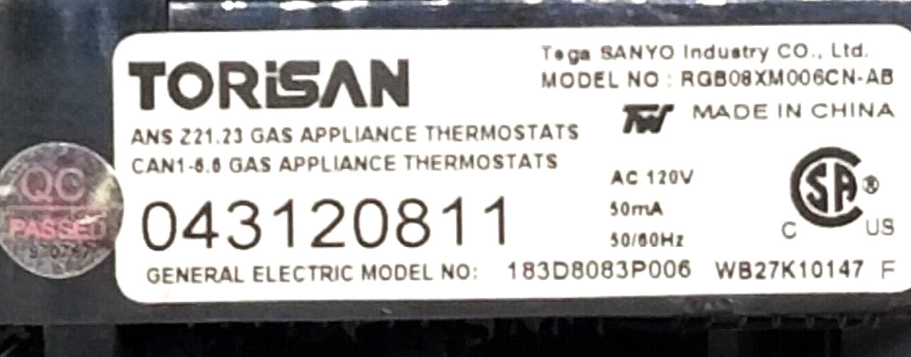 OEM Replacement for GE Range Control 183D8083P006