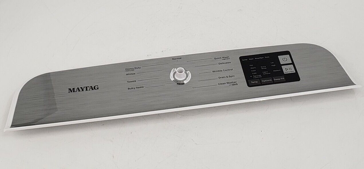 New Genuine OEM Replacement for Maytag Washer User Interface Overlay W11406491