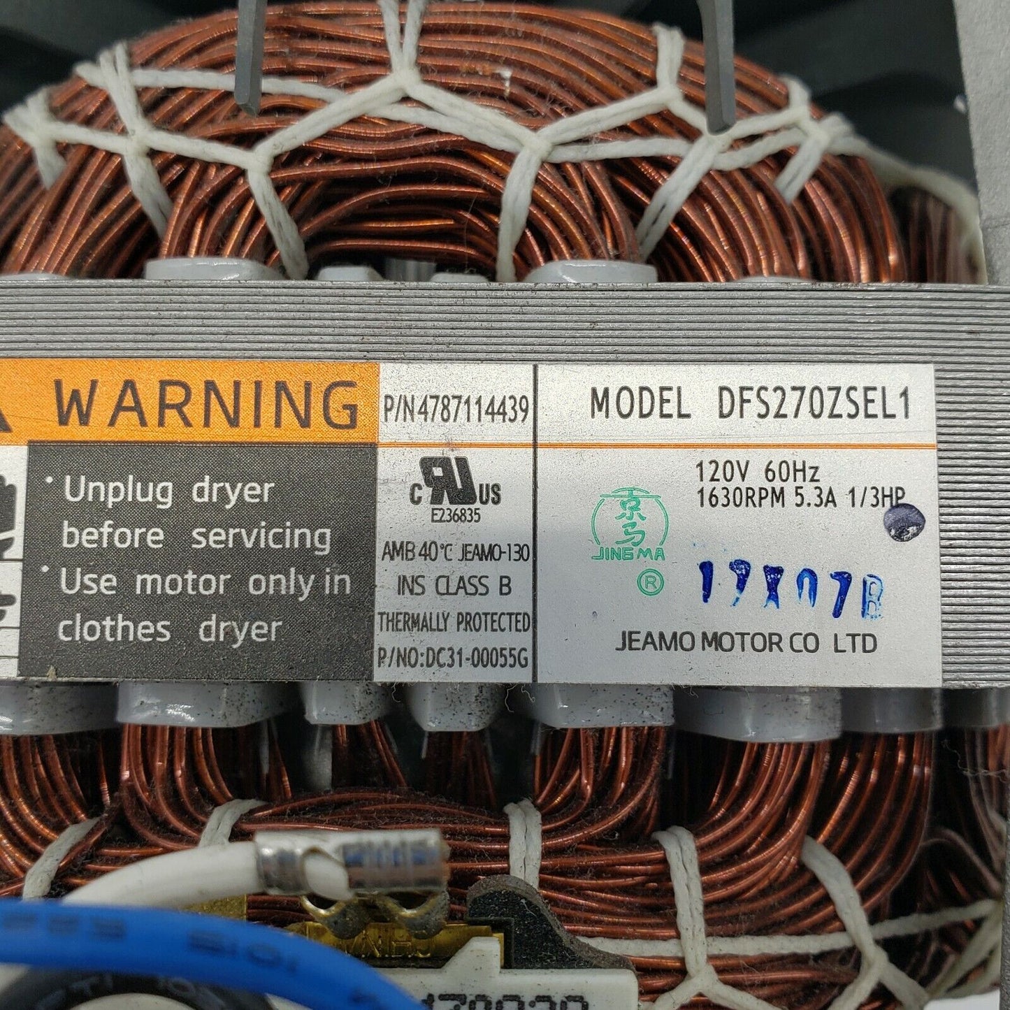 Replacement for Samsung Dryer Motor 4787114439 -
