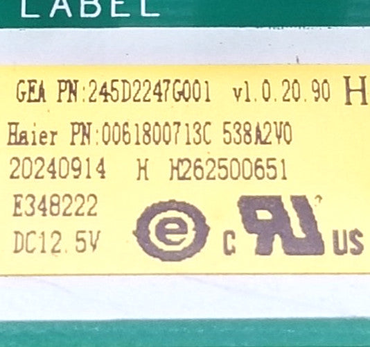 OEM Replacement for GE Fridge Control 245D2247G001