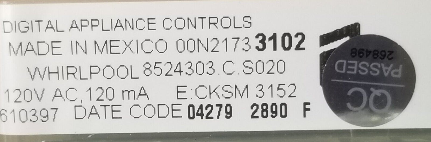 OEM Replacement for Whirlpool Range Control 8524303