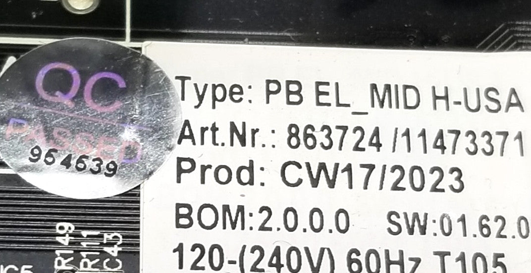 OEM Replacement for Hisense Range Control Board 863724/11473371