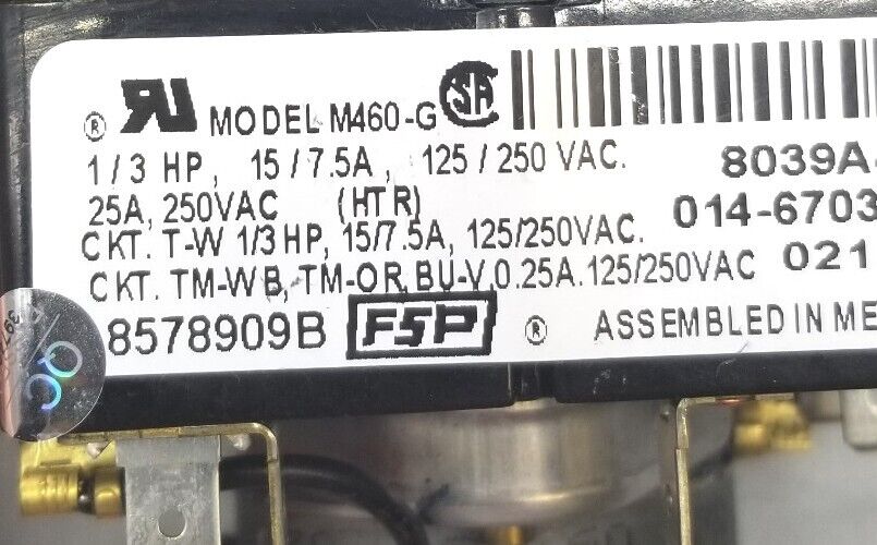 OEM Replacement for Whirlpool Dryer Timer 8578909