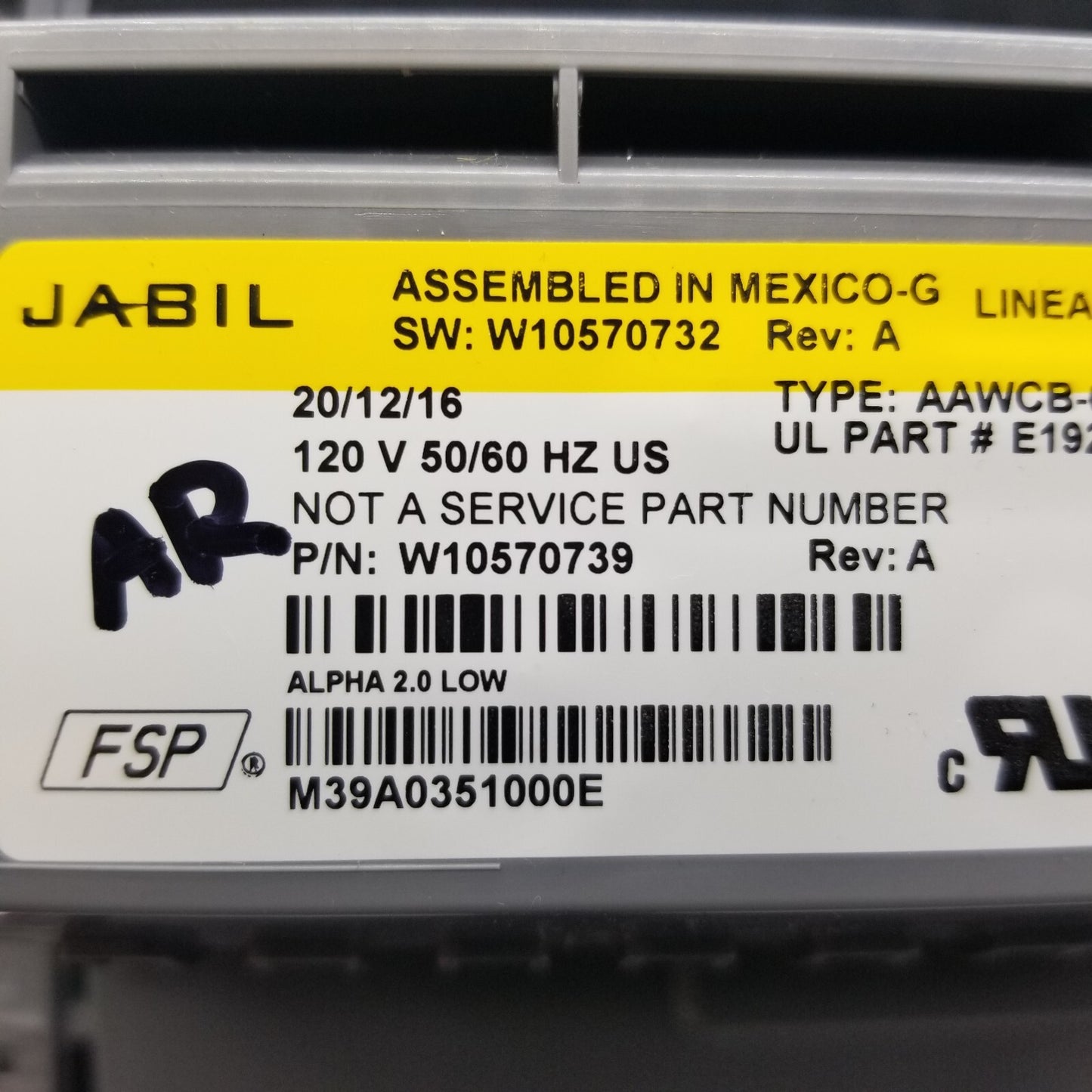 Genuine OEM Replacement for Whirlpool Washer Control W10570739