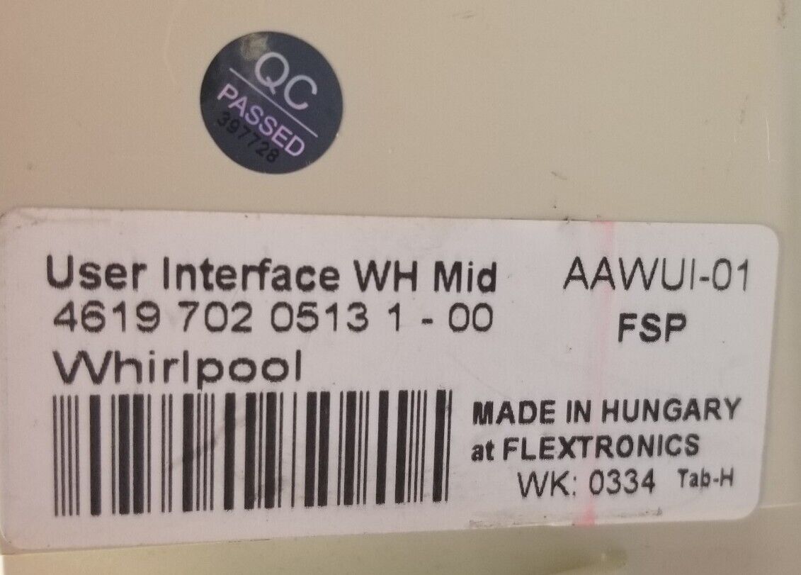 OEM Replacement for Whirlpool Washer Control 461970205131 (1 Year ) (s To)
