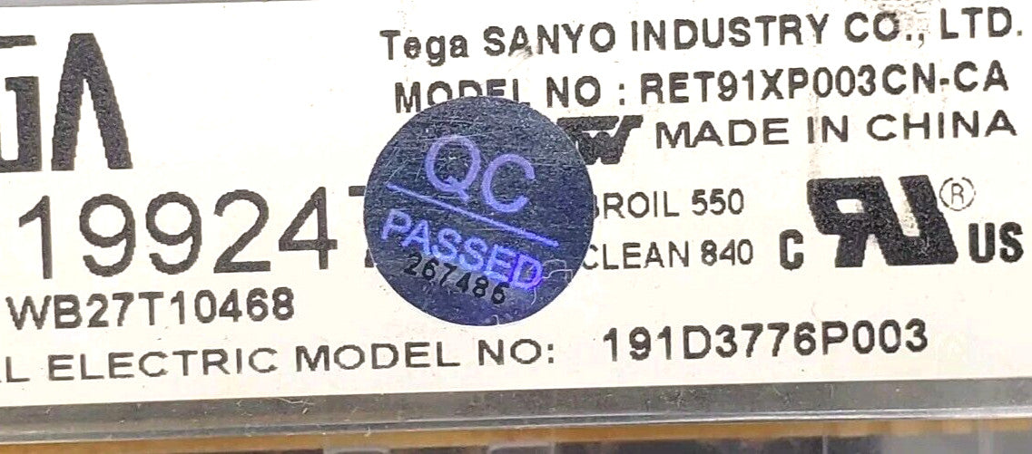 OEM Replacement for GE Oven Control 191D3776P003 WB27T10468