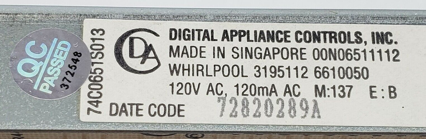 Genuine OEM Replacement for Whirlpool Oven Control Board 3195112