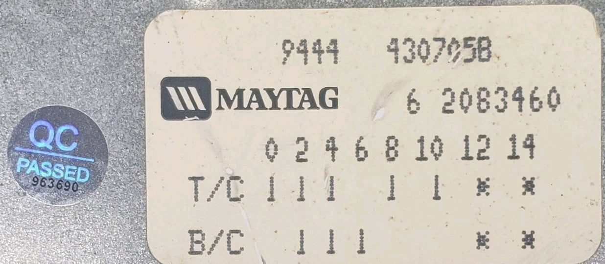 OEM Replacement for Maytag Washer Timer Control 62083460