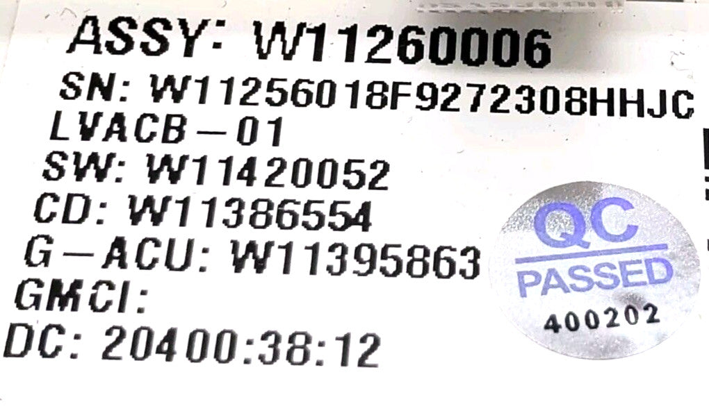 OEM Replacement for Maytag Washer Control W11260006