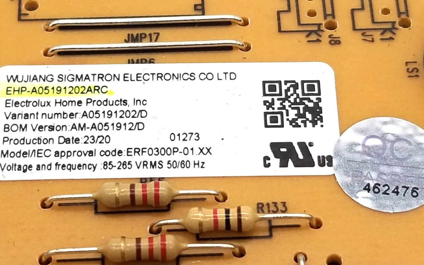 OEM Replacement for Frigidaire Fridge Control A05191202