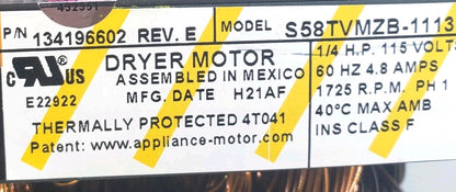New OEM Replacement for Frigidaire Dryer Motor 134196602