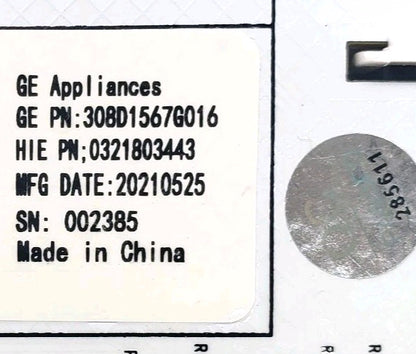OEM Replacement for GE Dryer Display Control 308D1567G016