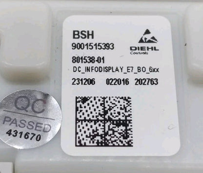 New OEM Replacement for Bosch Dishwasher LED Light Control 9001515393