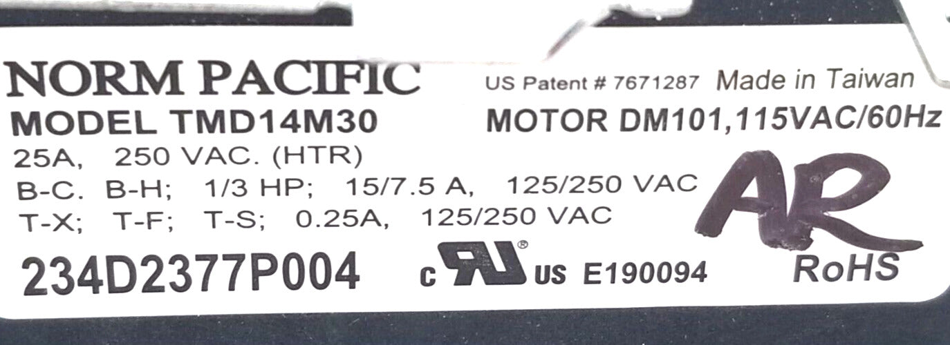 Genuine OEM Replacement for GE Dryer Timer 234D2377P004