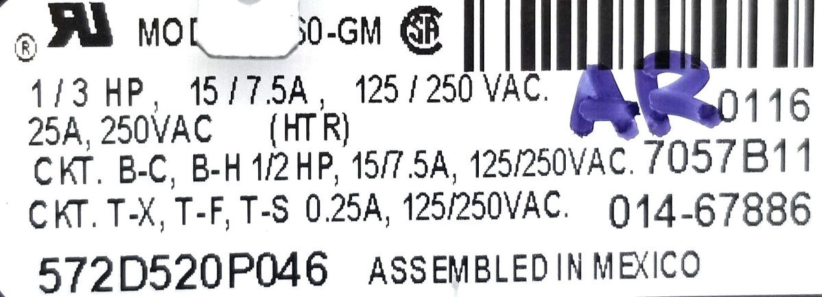 OEM Replacement for GE Dryer Timer 572D520P046   ~ ~
