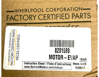 New Replacement for Whirlpool Fridge Evaporator Fan Motor 8201589