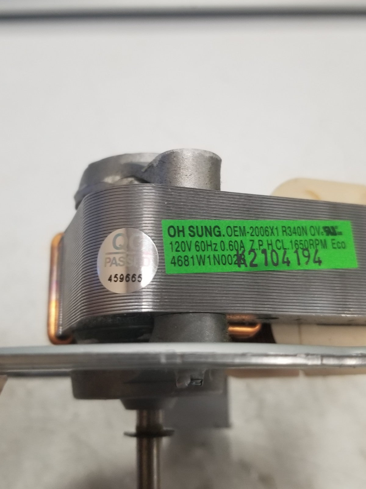 OEM Replacement for LG Range Fan Motor 4681W1N002B