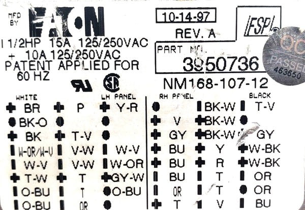 OEM Replacement for Whirlpool Washer Timer 3950736
