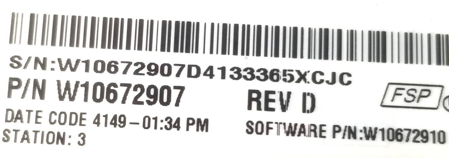 OEM Replacement for Kenmore Washer Control  W10672907